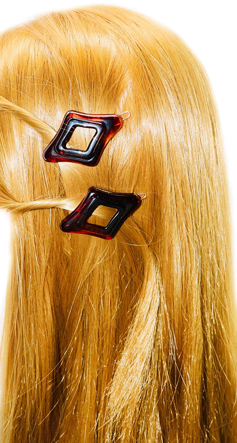 Parcelona French Rhomb Shell Small 2" Snap Hair Clip Barrette