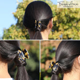 French Amie Flat Oval Small 1 3/4” Celluloid Handmade Hair Claw Clip for Women