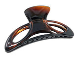 Parcelona French Cutout Extra Large Shell Black Cellulose Jaw Hair Claw Clip