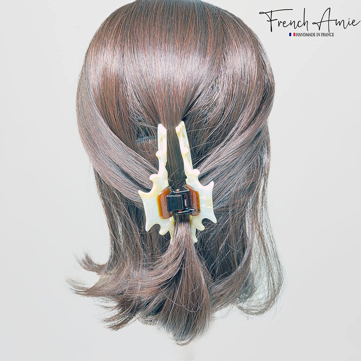 French Amie Beau Medium Handmade Cellulose Jaw Hair Claw for Women and Girls