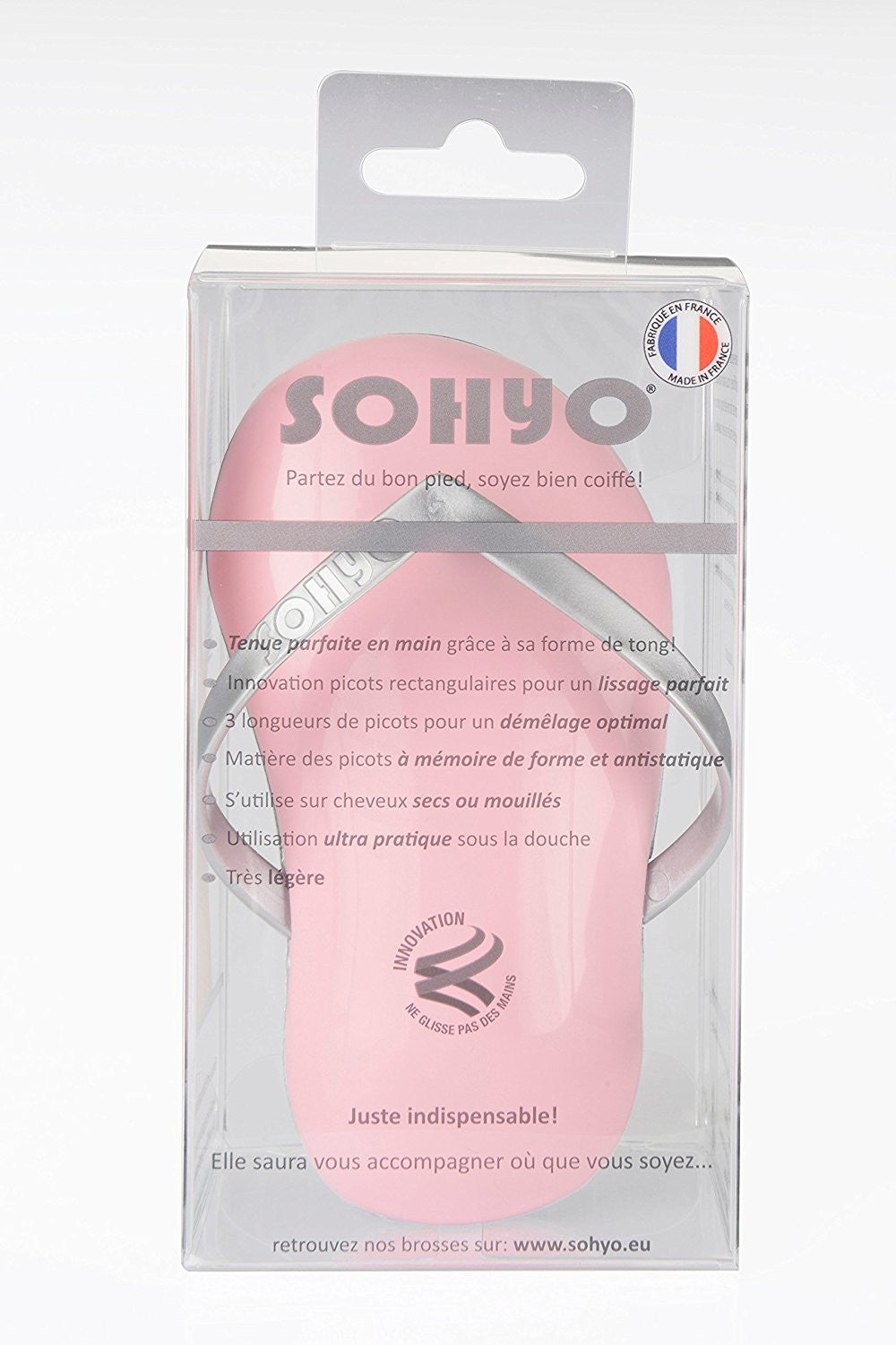 Sohyo Flip Flop Silver Powder Detangler Brush Comb For Curly Hair-Sohyo-ebuyfashion.com