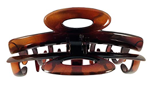 Parcelona French Ring Large Tortoise Shell Celluloid Jaw Hair Claw Clip