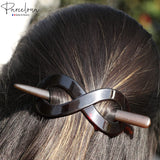Parcelona French Infinity Medium Celluloid Hair Slider Bun Cover for Women