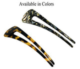 French Amie Grace Long Onyx Large Cellulose Acetate Chignon U Hair Pin Stick