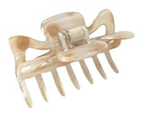 Parcelona French Classic Ivory Golden Dotted Hand Painted Jaw Hair Claw Clip