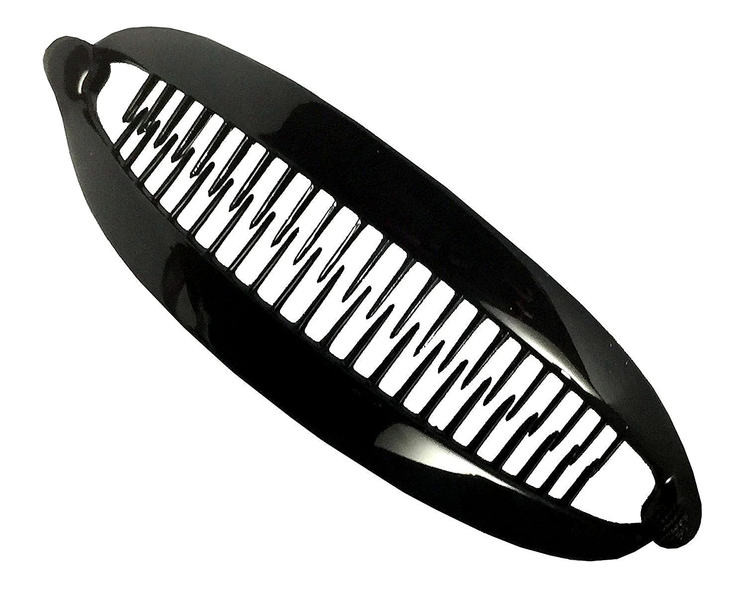 Parcelona French Curved Large Set of 2 Shell and Black Ponytail Holder Banana Hair Clip