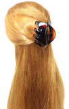 Parcelona French Streaks Wide Shell Flat Teeth Covered Spring Jaw Hair Claw Clip