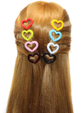 Parcelona French Love Hearts Small 1 1/4” Set of 8 Hair Clip Barrettes