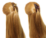 Parcelona French Boss Thin and Narrow Savana N Brown Covered Spring Hair Claws