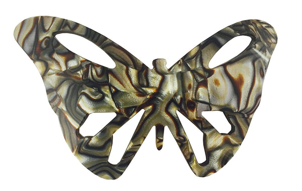 French Amie Paris Butterfly Onyx Large Handmade Celluloid Hair Clip Barrette-French Amie-ebuyfashion.com