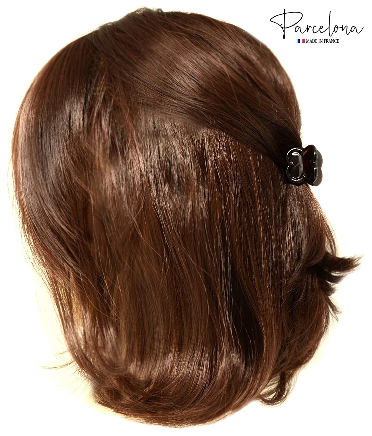 Parcelona French Petunia Mini 1” Cellulose Set of 2 Hair Claw Clips for Women