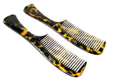 Parcelona French Wide Tooth Yellow Tokyo Large 8 3/4” Set of 2 Professional Hair