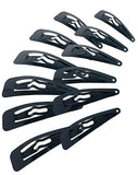 Parcelona French Medium Black Pack of 12 Clic Clac Metal Snap Hair Pins