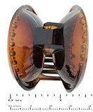 Parcelona Round Crystal Large Shell Claw Clip with Covered Spring for Thick Hair