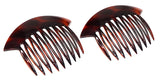 Parcelona French Wide Edge Shell Large 4" Celluloid Set of 2 Side Hair Combs