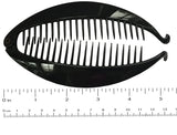 Parcelona French Flat Fat Fish Set of 2 Shell Brown and Black Banana Hair Clips
