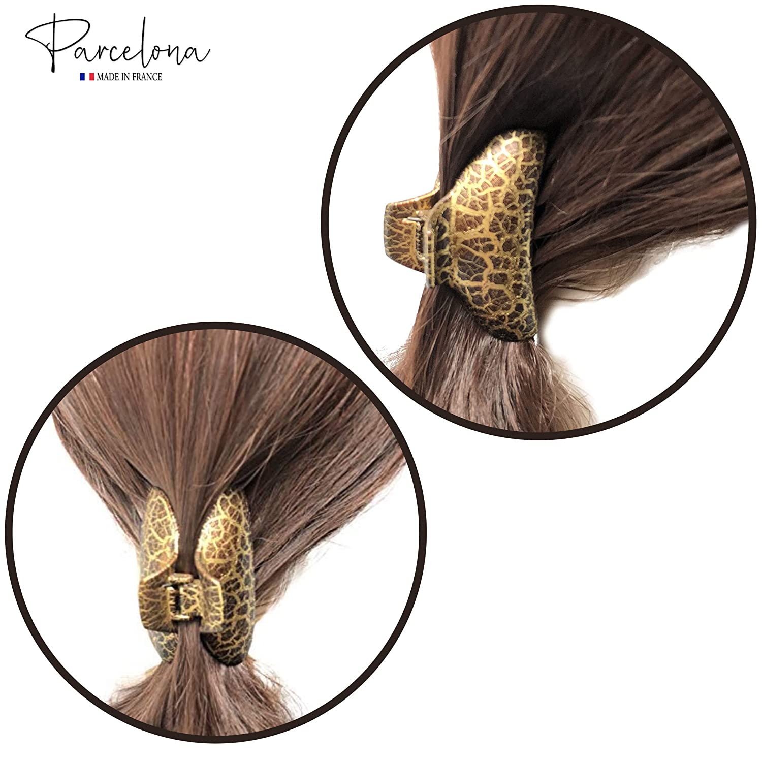 Parcelona French Elegant Medium 2 3/4" Cellulose Jaw Hair Claw Clip for Women