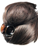 Parcelona Round Crystal Large Shell Claw Clip with Covered Spring for Thick Hair