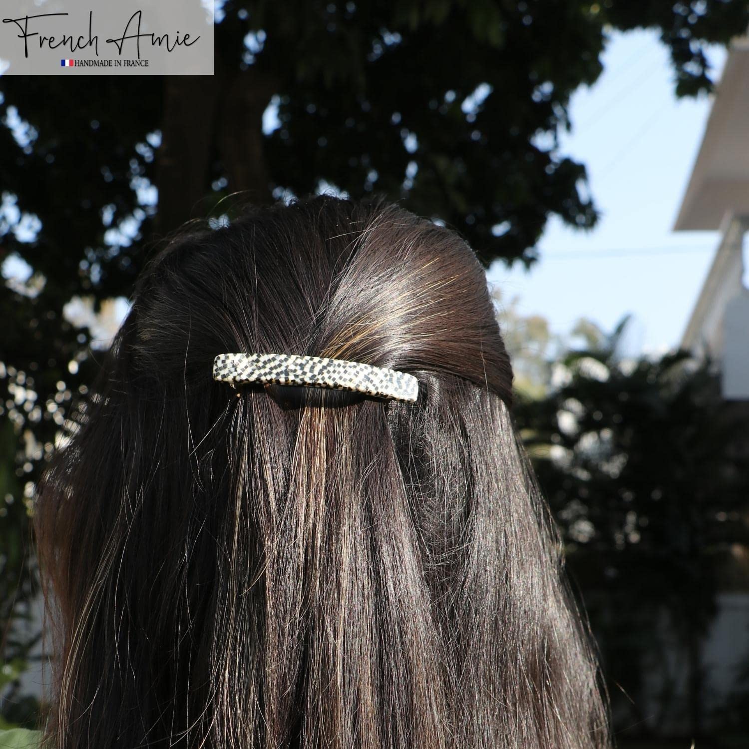 French Amie Small 2 1/4" Cellulose Handmade Hair Barrette for Women and Girls