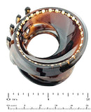 Parcelona Round Crystal Large Shell Claw Clip with Covered Spring for Thick Hair