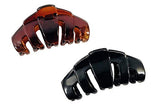 Parcelona French Tubular Small Tortoise Shell Black Jaw Hair Claw Clips