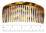 Parcelona French Large Light Shell 23 Teeth Celluloid Hair Side Combs 4.5 Inch
