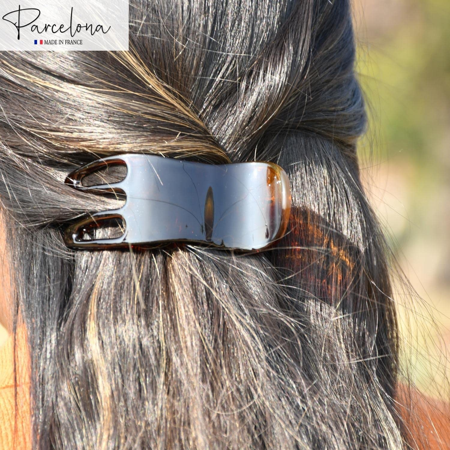 Parcelona French Simply Bear Paw Medium 3” Cellulose Hair Claw Clip for Women