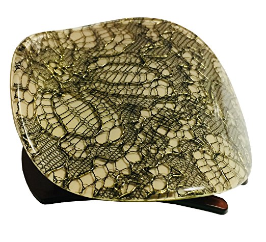 French Amie Handmade Onde Beige Net Hair Side Slider In Secure Grip Claw Clip
