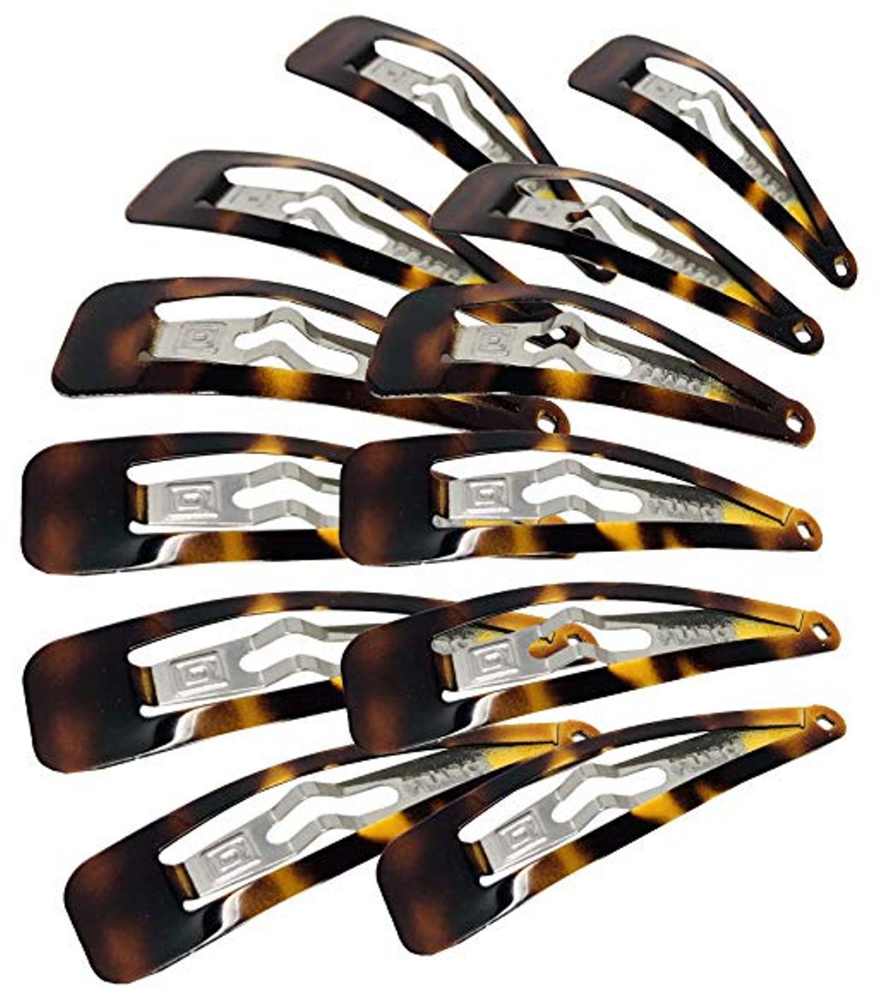 Parcelona French Medium Shell Pack of 12 Clic Clac Metal Snap Hair Pins