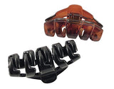 Parcelona French Tubular Small Tortoise Shell Black Jaw Hair Claw Clips