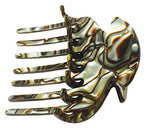 French Amie Wow Grip Onyx Silver Small Handmade Side Slide Jaw Claw Hair Clip-FRENCH AMIE-ebuyfashion.com