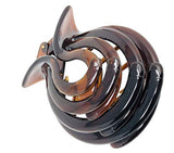 Parcelona French Round Spiral Shell Celluloid Fish Style Pony Hair Claw