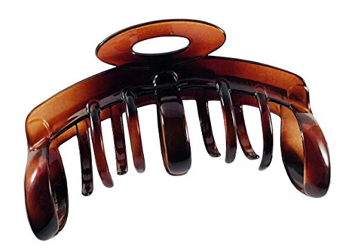 Parcelona French Ring Large Tortoise Shell Celluloid Jaw Hair Claw Clip