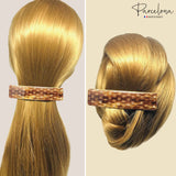 Parcelona French Smooth Light Caramel Brown 4 1/4" Celluloid Hair Clip Barrette