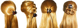 Parcelona French Trio Crystals Shell Celluloid Covered Spring Small Hair Claw