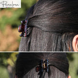 Parcelona French Classic 1.5" Small Celluloid Set of 3 Hair Claws for Women
