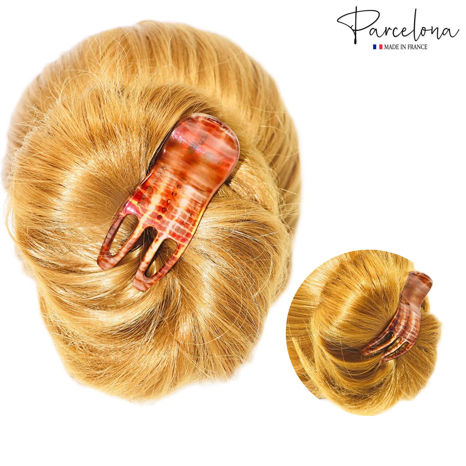 Parcelona French Simply Bear Paw Medium 3” Cellulose Hair Claw Clip for Women