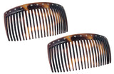 Parcelona French Glossy Crystals Brown Large 4 1/4" Set of 2 Good Grip 23 Teeth