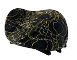French Amie Handmade Onde Golden Lace Black Side Slider Jaw Hair Claw Clip