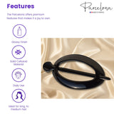 Parcelona French Slide Hoop Black and Shell Large 4" Celluloid Bun Cover