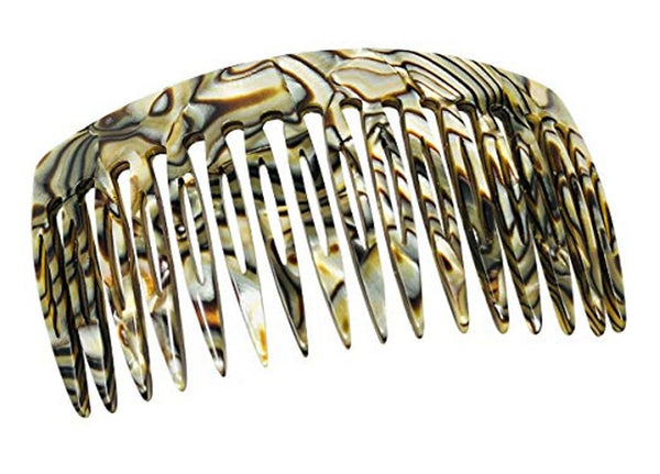 French Amie Onyx Handmade Medium 16 Teeth Celluloid Side Hair Comb