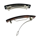 Parcelona French Bar Shell and Black Small Set of 2 Automatic Hair Clip Barrette