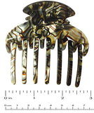 French Amie Wow Grip Onyx Silver Medium Handmade Side Slide Jaw Claw Hair Clip-FRENCH AMIE-ebuyfashion.com