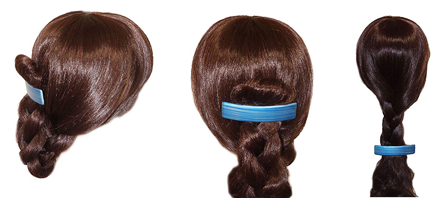 Parcelona French Silver Streaks Bright Blue Strong Grip Hair Clip Barrette