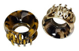 Parcelona Round Large Savana Beige & Tokyo Shell Pony Hair Claw Clip