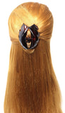 Parcelona French Streaks Wide Shell Flat Teeth Covered Spring Jaw Hair Claw Clip