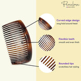 Parcelona French Large Tortoise Shell 23 Teeth Hair Side Combs 4 Inch