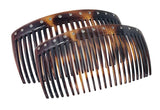 Parcelona French Glossy Crystals Brown Large 4 1/4" Set of 2 Good Grip 23 Teeth