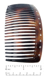 Parcelona French Glossy Crystals Brown Large 4 1/4" Set of 2 Good Grip 23 Teeth