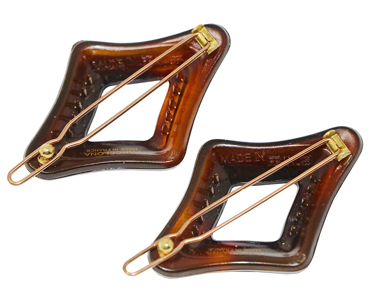Parcelona French Rhomb Shell Small 2" Snap Hair Clip Barrette